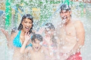 Family staying cool in Phoenix at a water park
