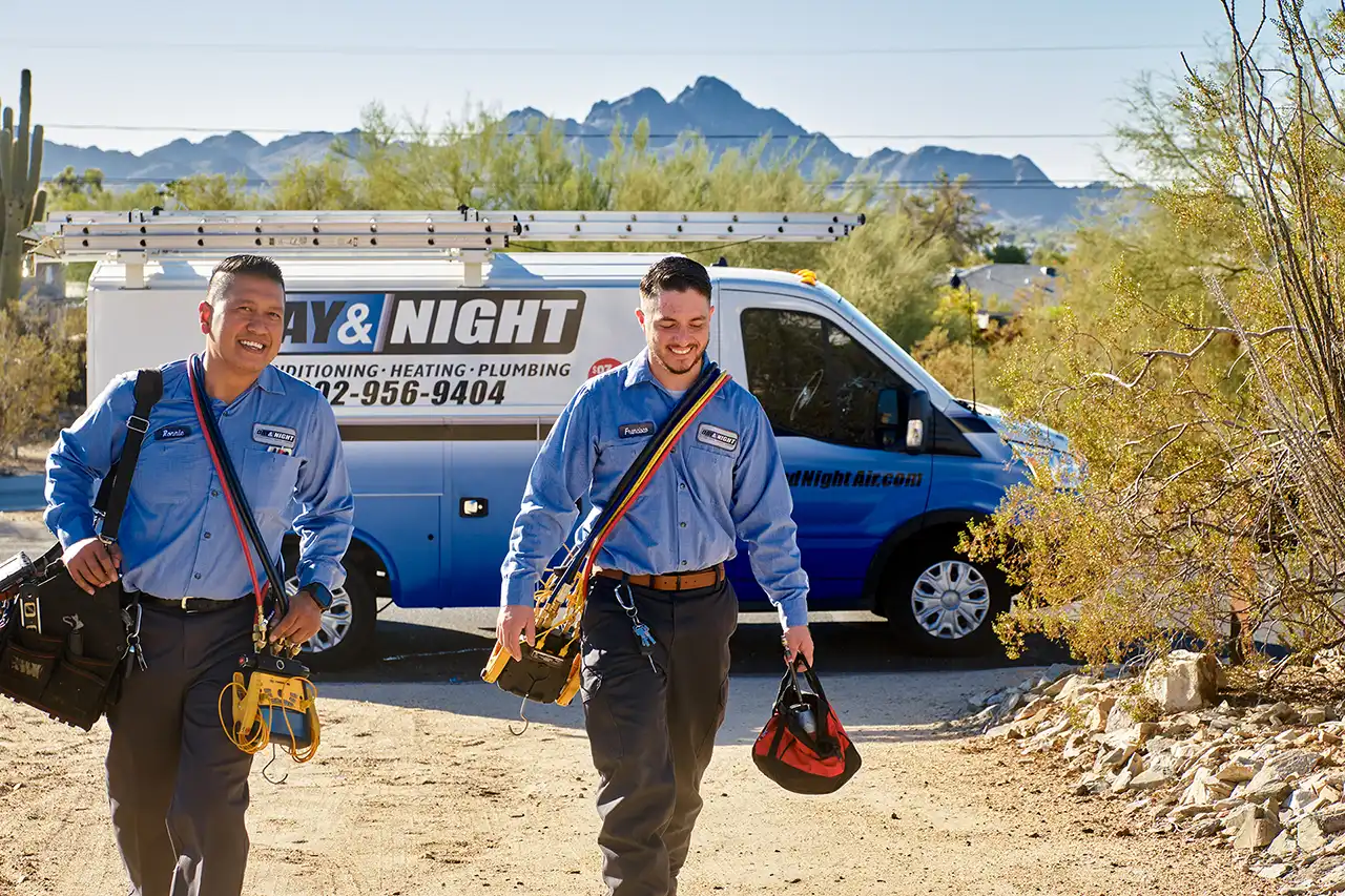 HVAC Team Members Arriving at a Customer Home